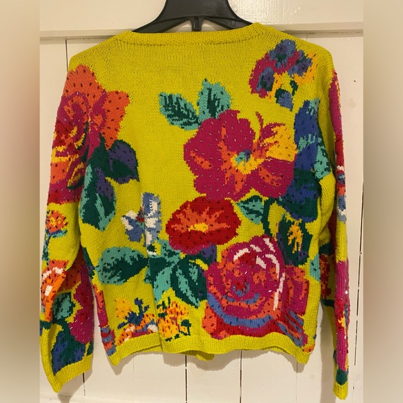 Adrienne Vittadini Vintage Hand knit Cardigan Sweater S - Picture 2 of 8